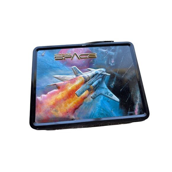 RARE Disney Epcot Mission Space Metal Tin Lunch Box With Space Shuttle Design - Picture 2 of 9